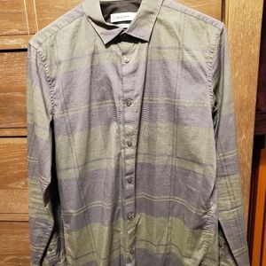 CK plaid gray & green dress shirt